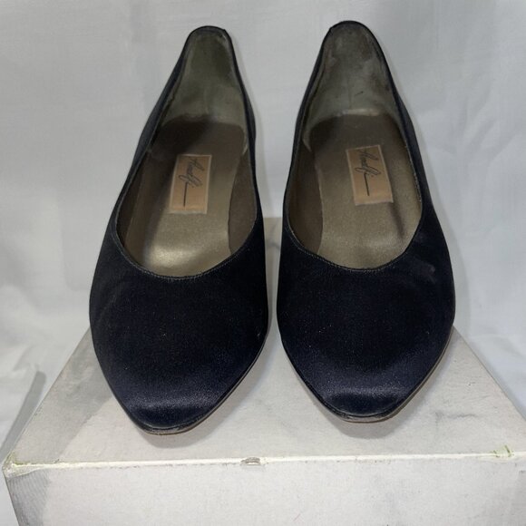 AMALFI 'Monica' Pumps Heels Vintage Black Suede ITALY Size 9AA - Picture 4 of 5